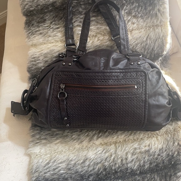 Charles David Brown Leather Satchel - Picture 3 of 8